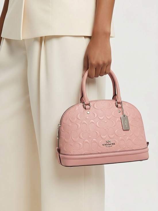 Coach Handbags - Coach Blush Pink  Mini Sierra Embossed Signature Satchel